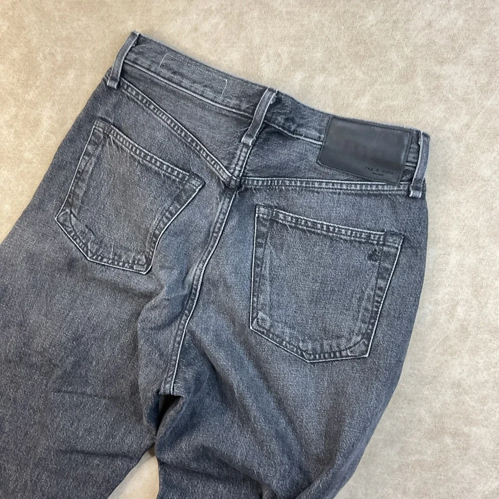 Rag & Bone Jeans 90s High Rise Straight Button Fly Kali Washed Black Women Sz 27